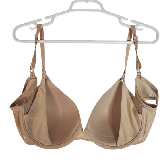 Natori Private Luxuries Underwire Lace Overlay Nursing Bra Nude Size 38 C - Picture 4 of 12